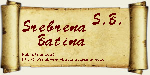 Srebrena Batina vizit kartica